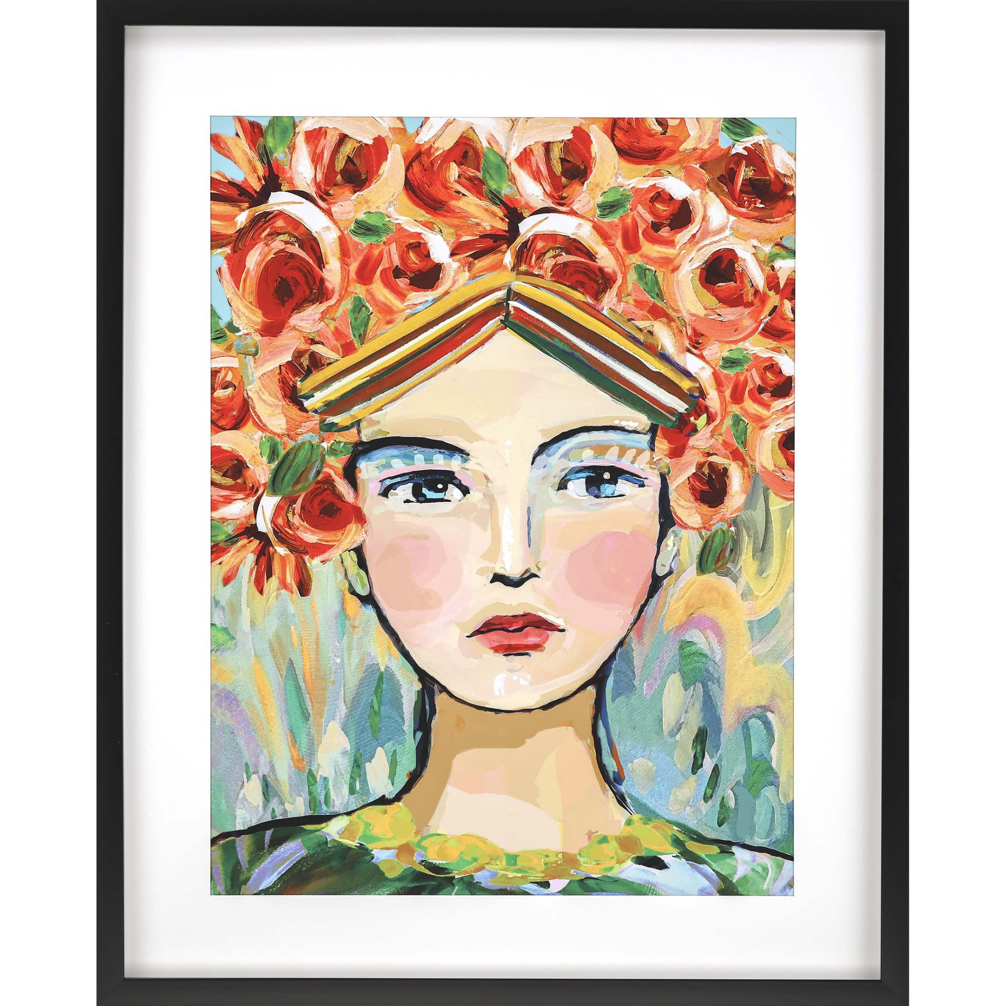 HomeRoots " Adana Framed Art Black Picture Frame Print Wall Art " by